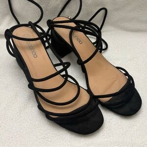 Boohoo Black Strappy Heels